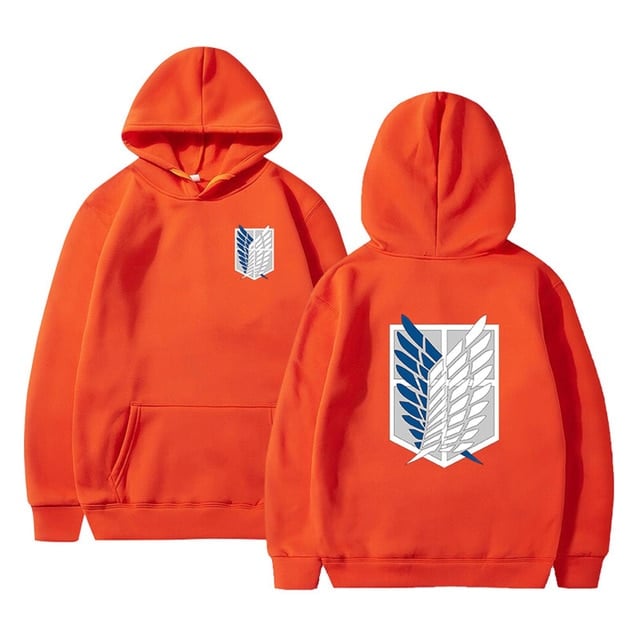 attack on titan orange hoodie