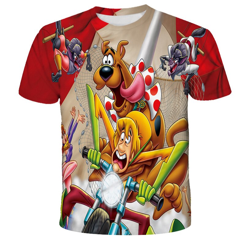 Kitlay 3D Scooby-Doo Graphic Printed Short Sleeve T-Shirts Crewneck Anime Polyester Tshirts Cosplay Tee Tops Men's and Women's 